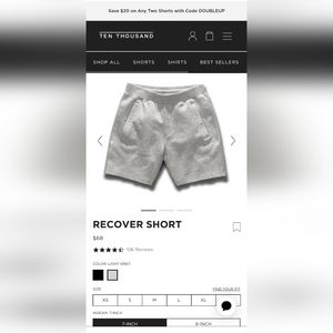 Ten Thousand Recover Shorts Small